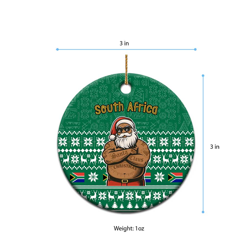 South Africa Christmas Ceramic Ornament Christmas Santa Claus Tattoo - African Pride
