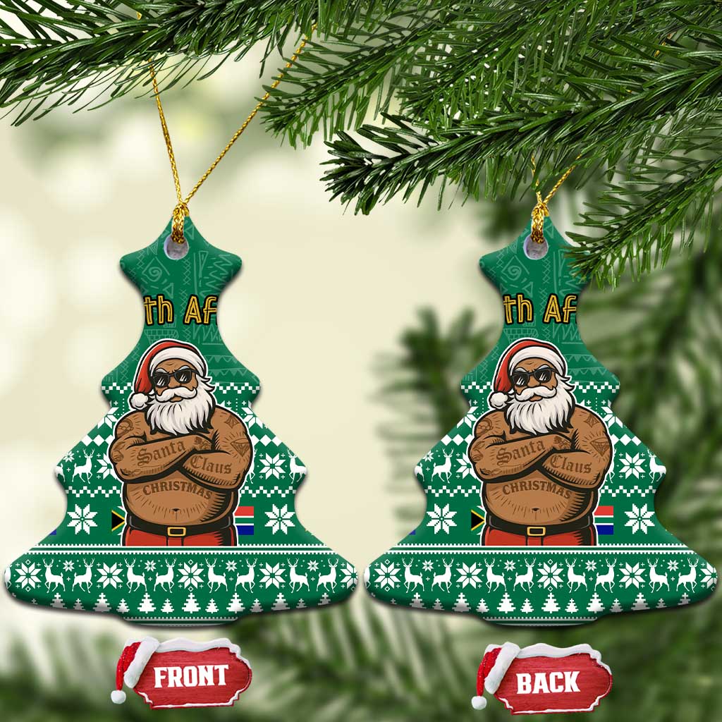 South Africa Christmas Ceramic Ornament Christmas Santa Claus Tattoo - African Pride