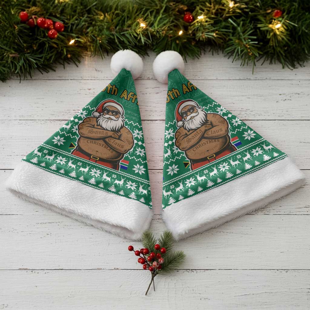South Africa Christmas Santa Hat Christmas Santa Claus Tattoo - African Pride
