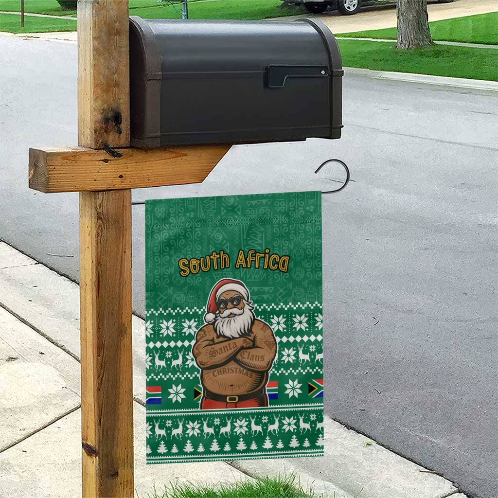 South Africa Christmas Garden Flag Christmas Santa Claus Tattoo - African Pride