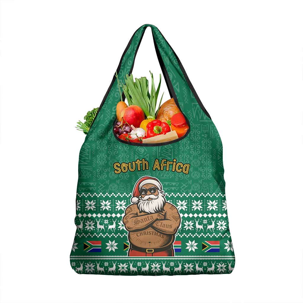 South Africa Christmas Grocery Bag Christmas Santa Claus Tattoo - African Pride