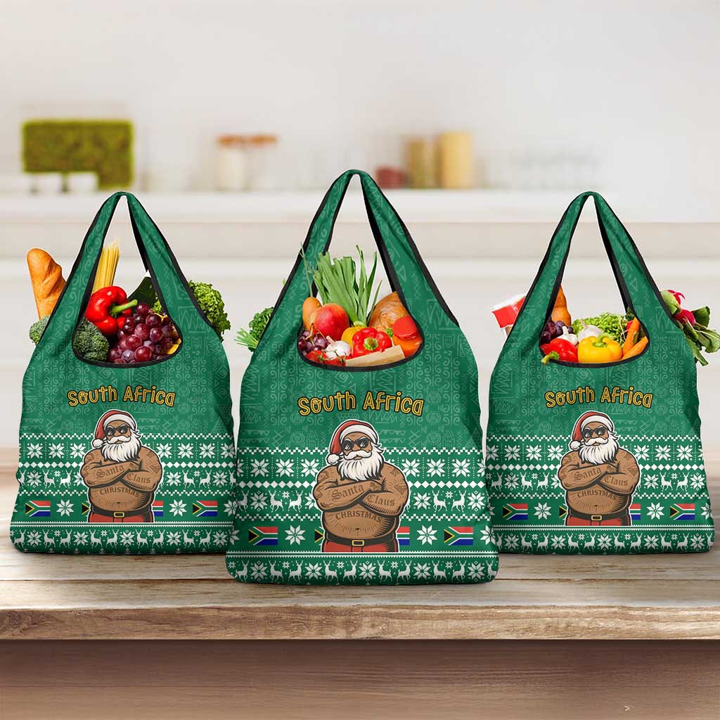South Africa Christmas Grocery Bag Christmas Santa Claus Tattoo - African Pride