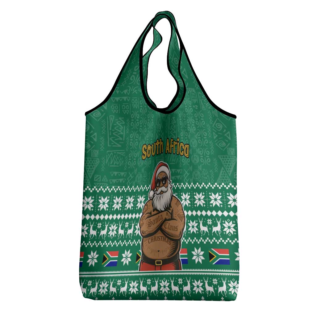 South Africa Christmas Grocery Bag Christmas Santa Claus Tattoo - African Pride