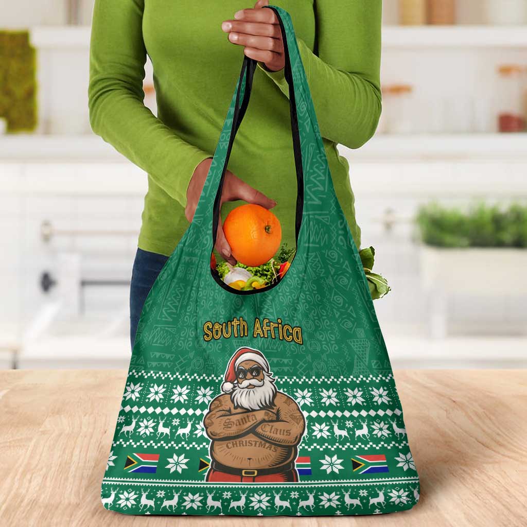 South Africa Christmas Grocery Bag Christmas Santa Claus Tattoo - African Pride