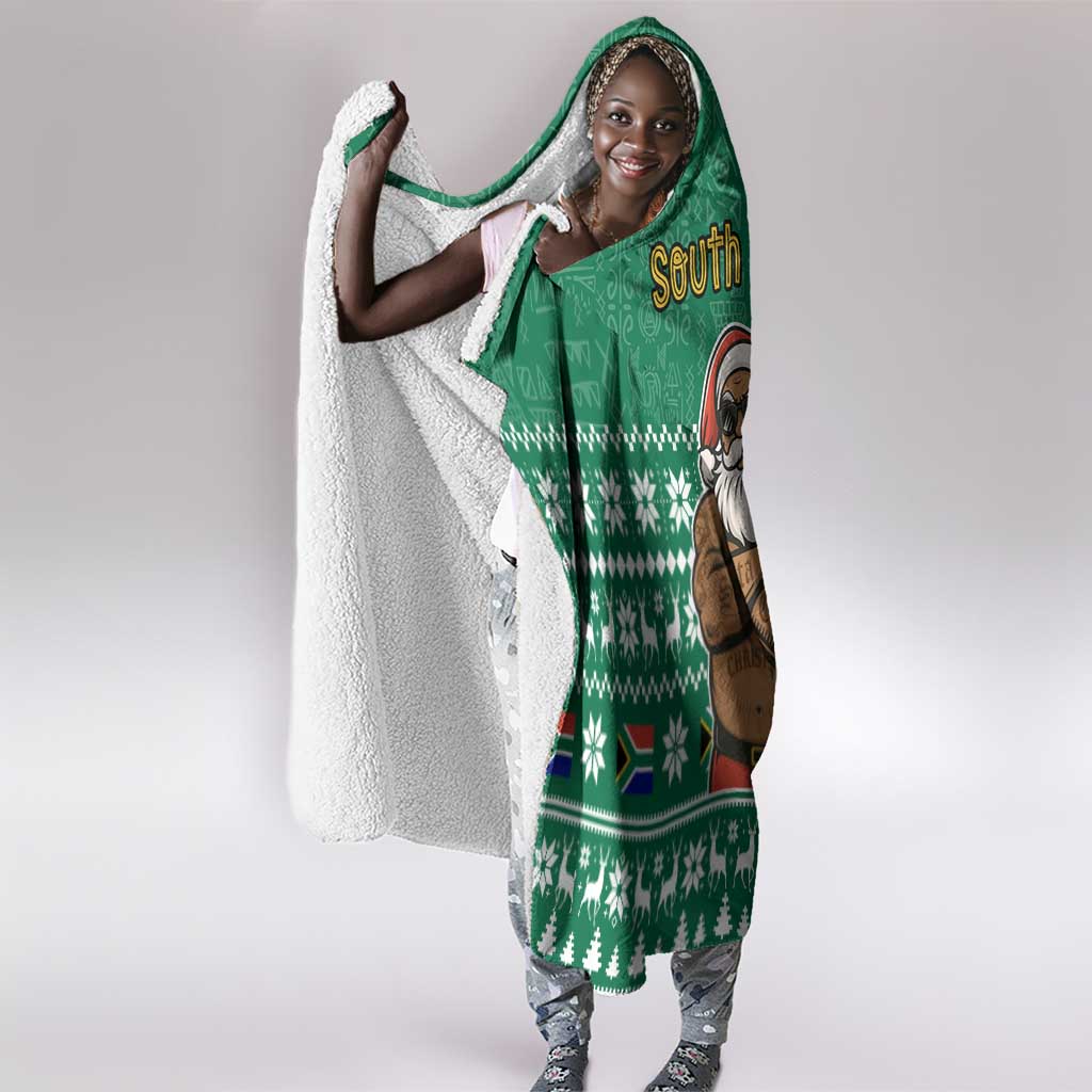 South Africa Christmas Hooded Blanket Christmas Santa Claus Tattoo - African Pride
