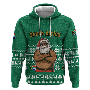 South Africa Christmas Hoodie Christmas Santa Claus Tattoo - African Pride