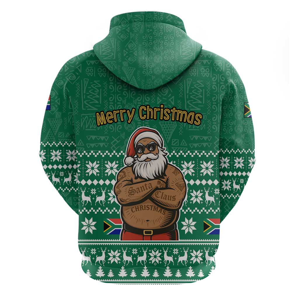 South Africa Christmas Hoodie Christmas Santa Claus Tattoo - African Pride