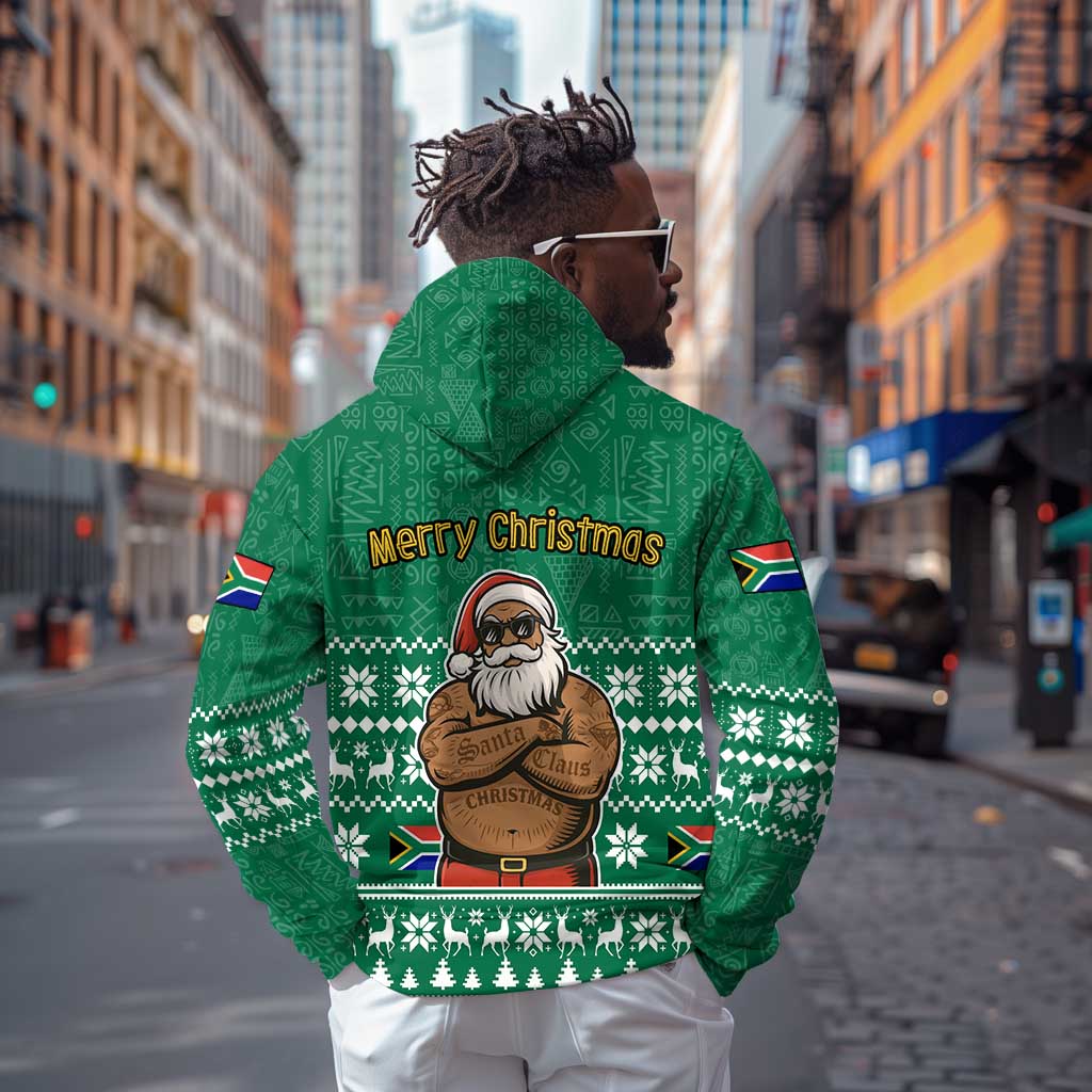 South Africa Christmas Hoodie Christmas Santa Claus Tattoo - African Pride