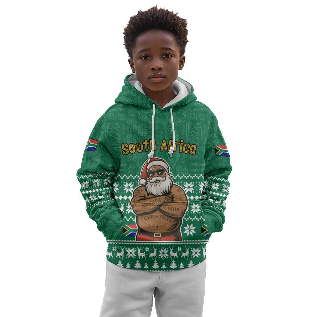 South Africa Christmas Kid Hoodie Christmas Santa Claus Tattoo - African Pride