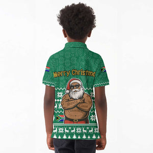 South Africa Christmas Kid Polo Shirt Christmas Santa Claus Tattoo - African Pride