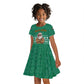 South Africa Christmas Kid Short Sleeve Dress Christmas Santa Claus Tattoo - African Pride