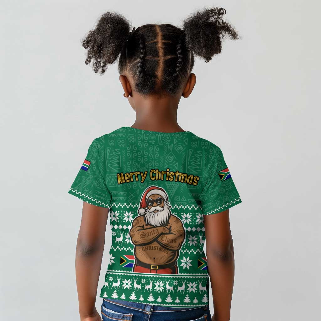 South Africa Christmas Kid T shirt Christmas Santa Claus Tattoo - African Pride
