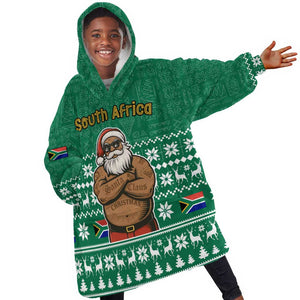 South Africa Christmas Kid Wearable Blanket Hoodie Christmas Santa Claus Tattoo - African Pride