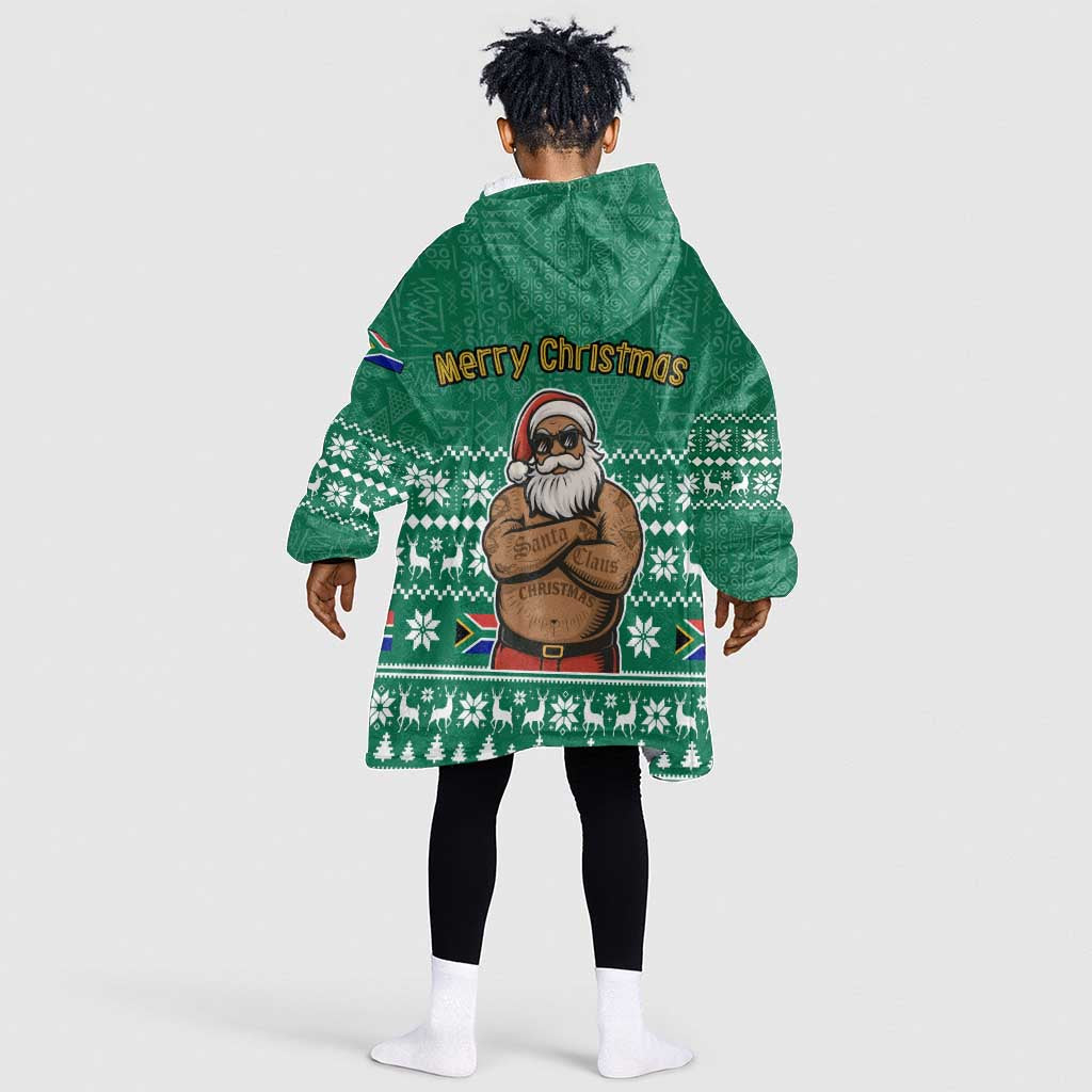 South Africa Christmas Kid Wearable Blanket Hoodie Christmas Santa Claus Tattoo - African Pride