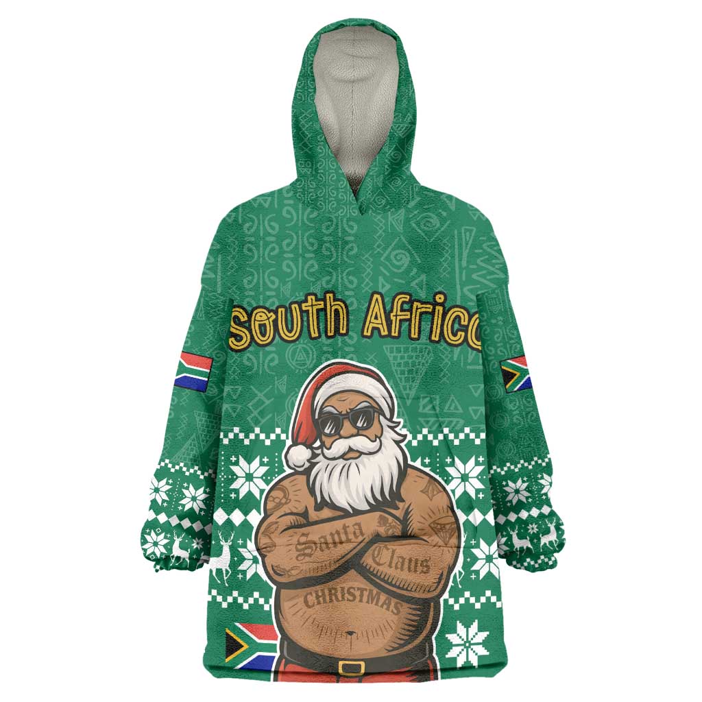 South Africa Christmas Kid Wearable Blanket Hoodie Christmas Santa Claus Tattoo - African Pride
