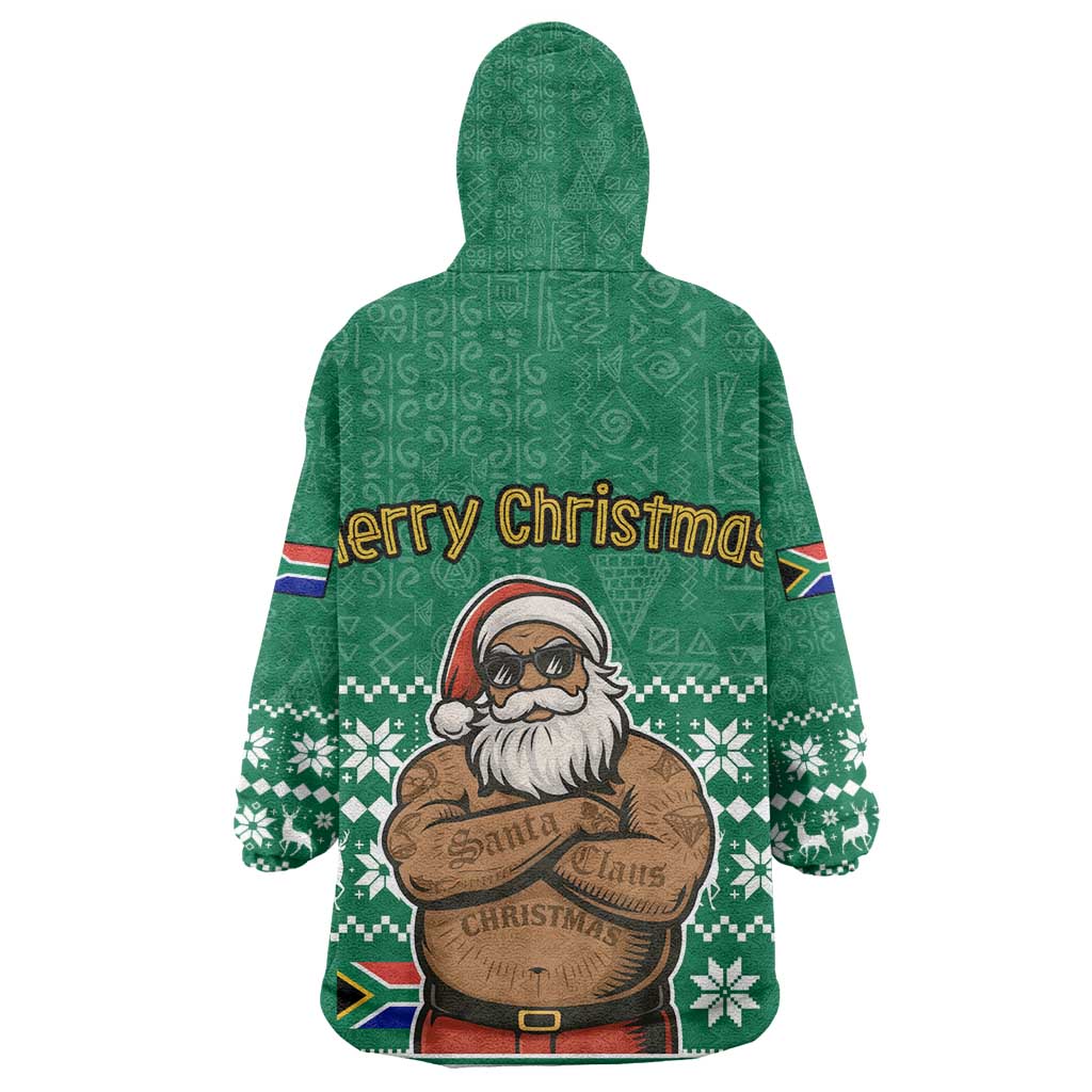 South Africa Christmas Kid Wearable Blanket Hoodie Christmas Santa Claus Tattoo - African Pride