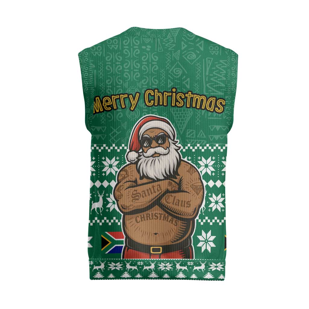 South Africa Christmas Knitted V-Neck Vest Christmas Santa Claus Tattoo - African Pride