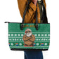 South Africa Christmas Leather Tote Bag Christmas Santa Claus Tattoo - African Pride