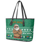 South Africa Christmas Leather Tote Bag Christmas Santa Claus Tattoo - African Pride