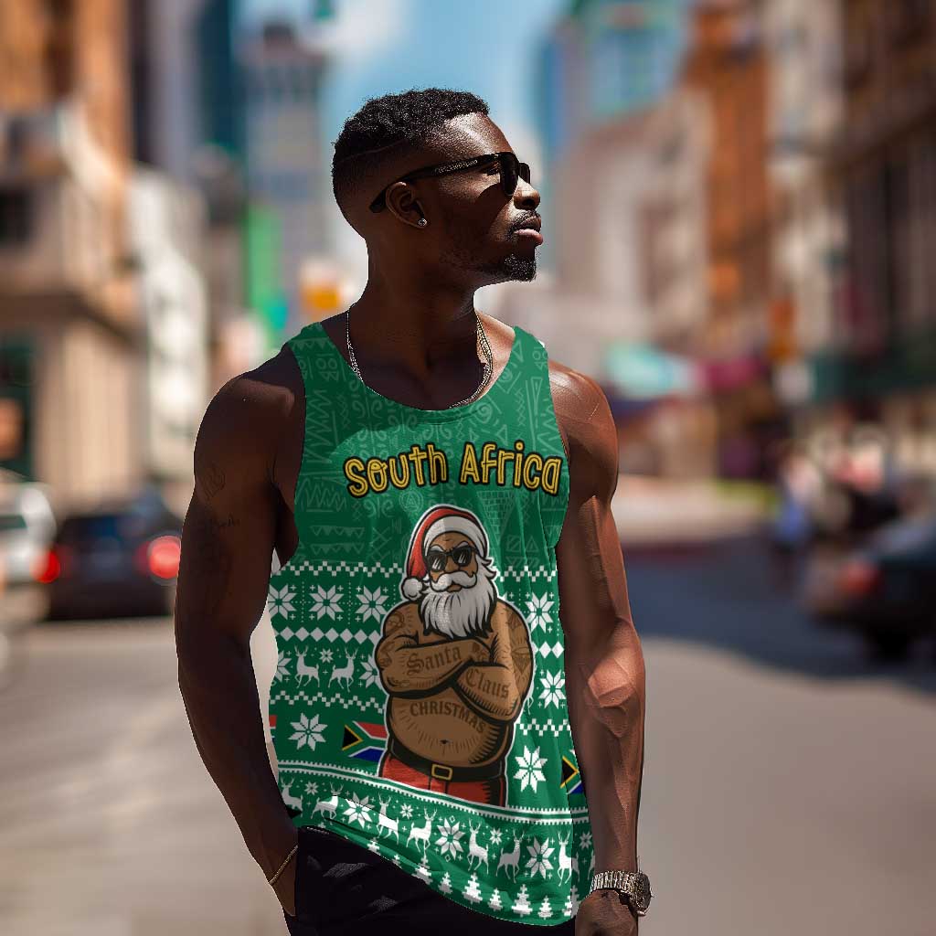 South Africa Christmas Men Tank Top Christmas Santa Claus Tattoo - African Pride