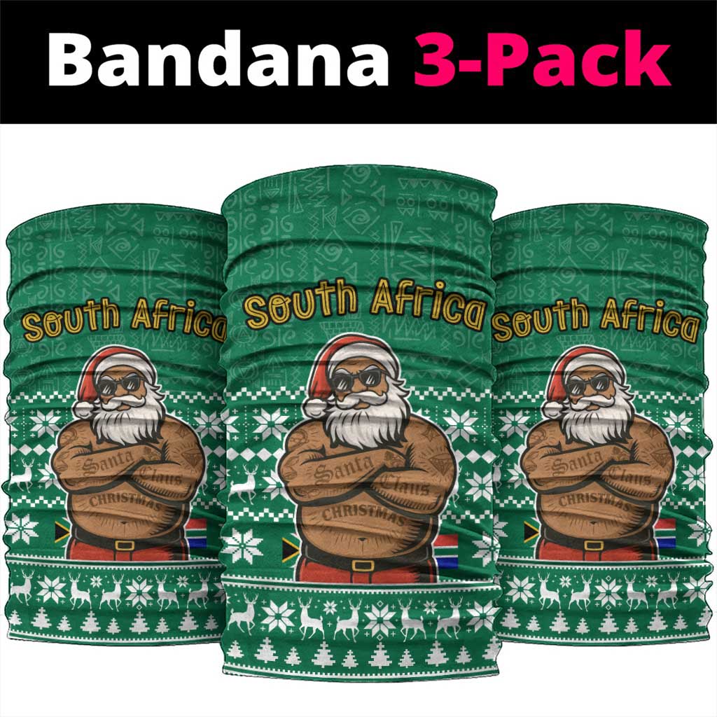 South Africa Christmas Neck Gaiter Christmas Santa Claus Tattoo - African Pride