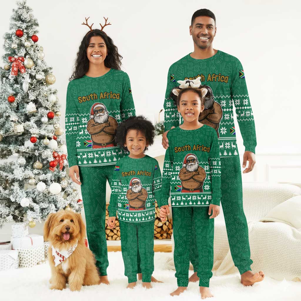South Africa Christmas Pajama Set Christmas Santa Claus Tattoo - African Pride