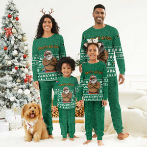 South Africa Christmas Pajama Set Christmas Santa Claus Tattoo - African Pride