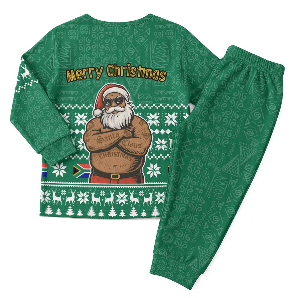 South Africa Christmas Pajama Set Christmas Santa Claus Tattoo - African Pride