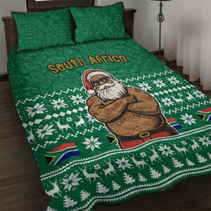 South Africa Christmas Quilt Bed Set Christmas Santa Claus Tattoo - African Pride
