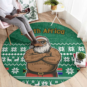 South Africa Christmas Round Carpet Christmas Santa Claus Tattoo - African Pride