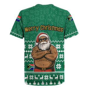 South Africa Christmas Rugby Jersey Christmas Santa Claus Tattoo - African Pride