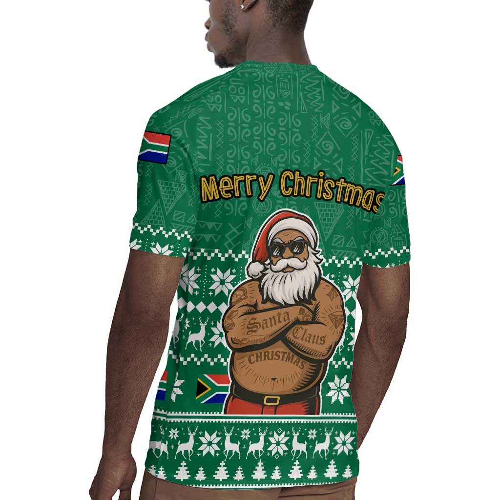 South Africa Christmas Rugby Jersey Christmas Santa Claus Tattoo - African Pride