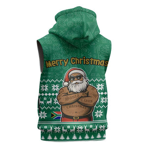 South Africa Christmas Sleeveless Hoodie Christmas Santa Claus Tattoo - African Pride
