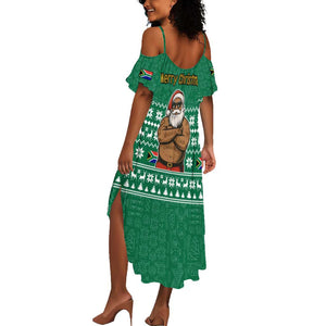 South Africa Christmas Summer Maxi Dress Christmas Santa Claus Tattoo - African Pride