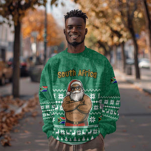 South Africa Christmas Sweatshirt Christmas Santa Claus Tattoo - African Pride