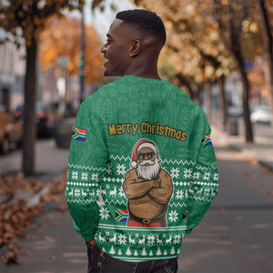 South Africa Christmas Sweatshirt Christmas Santa Claus Tattoo - African Pride
