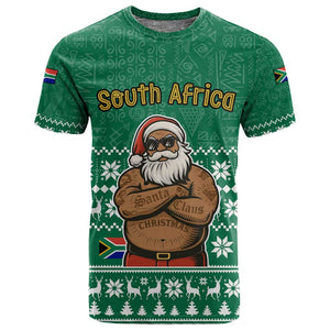 South Africa Christmas T shirt Christmas Santa Claus Tattoo - African Pride