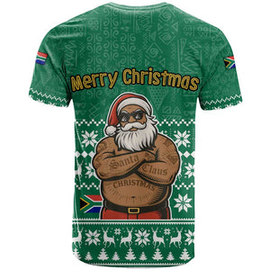 South Africa Christmas T shirt Christmas Santa Claus Tattoo - African Pride