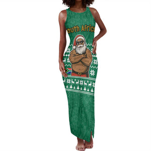 South Africa Christmas Tank Maxi Dress Christmas Santa Claus Tattoo - African Pride