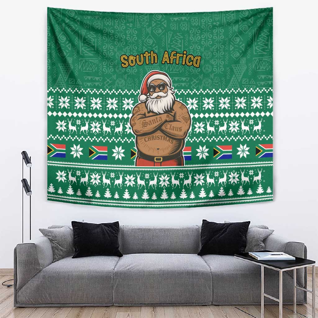 South Africa Christmas Tapestry Christmas Santa Claus Tattoo - African Pride