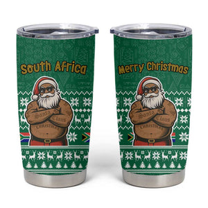 South Africa Christmas Tumbler Cup Christmas Santa Claus Tattoo - African Pride
