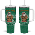 South Africa Christmas Tumbler With Handle Christmas Santa Claus Tattoo - African Pride