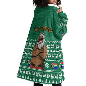 South Africa Christmas Wearable Blanket Hoodie Christmas Santa Claus Tattoo - African Pride