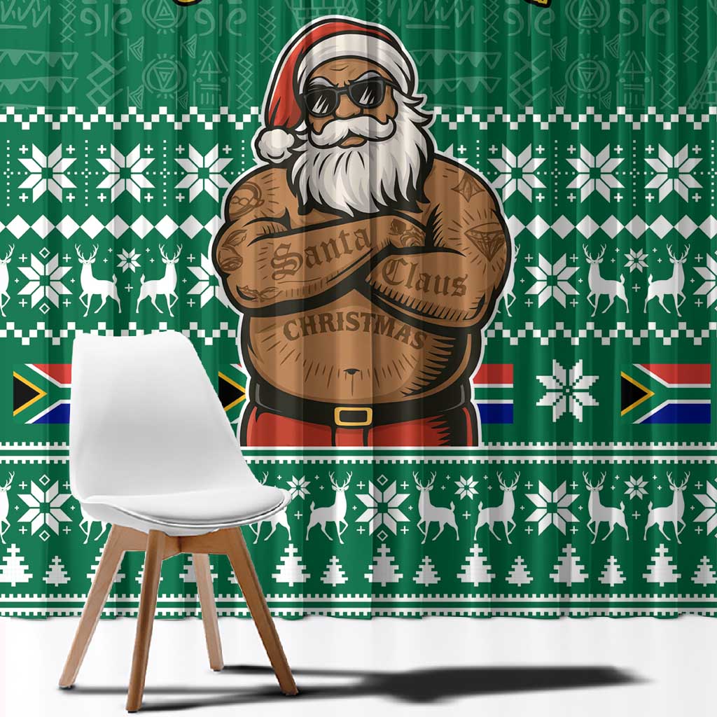 South Africa Christmas Window Curtain Christmas Santa Claus Tattoo - African Pride