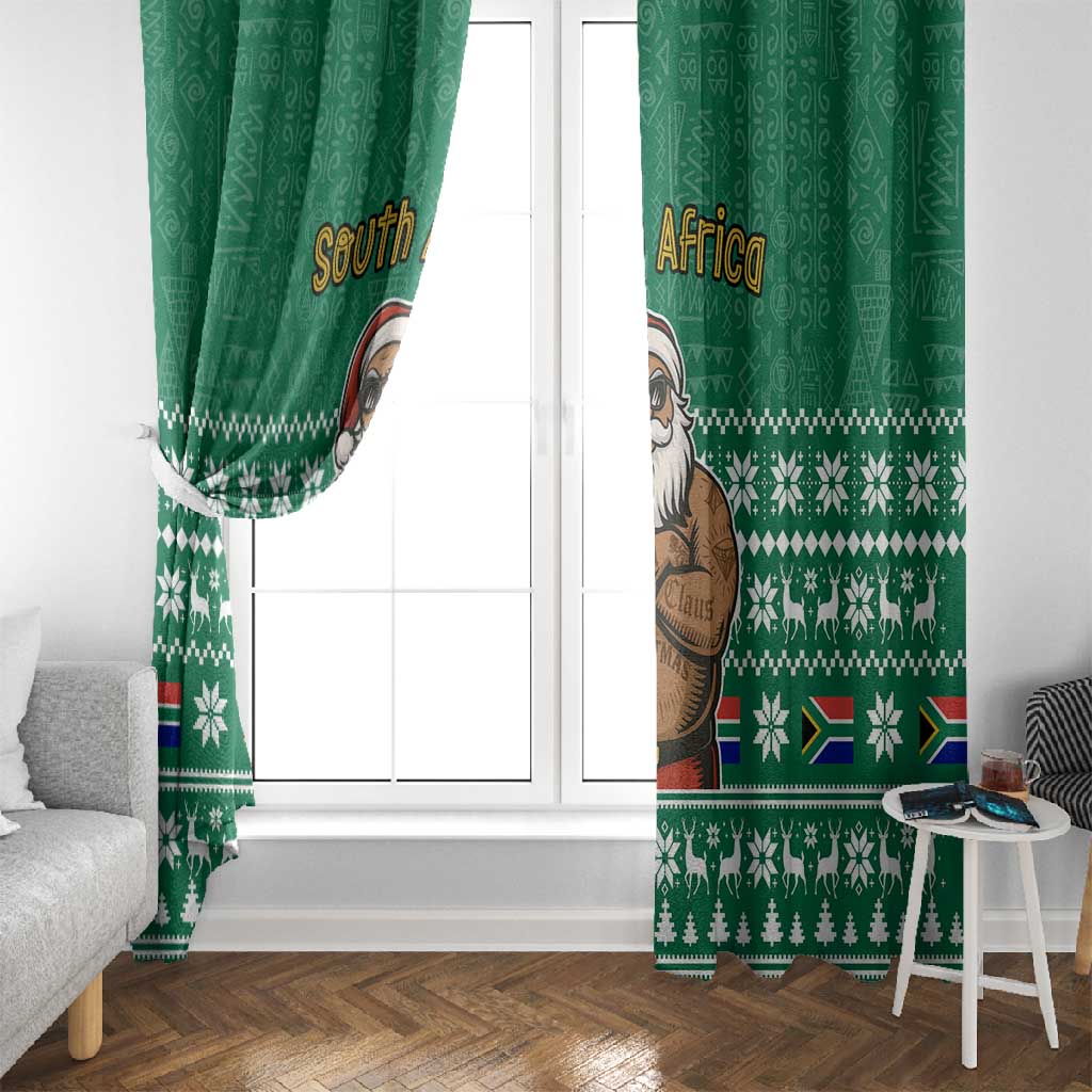 South Africa Christmas Window Curtain Christmas Santa Claus Tattoo - African Pride