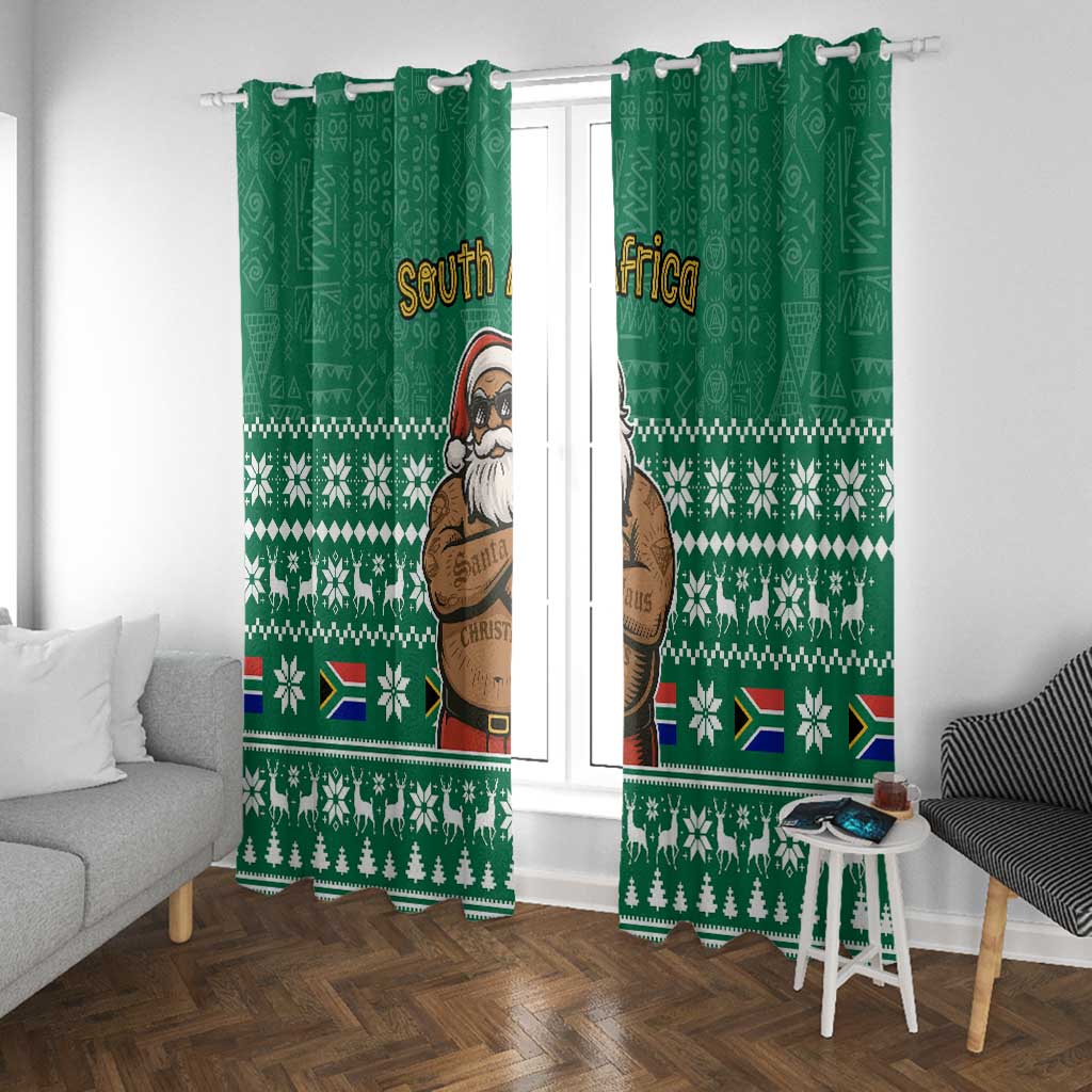 South Africa Christmas Window Curtain Christmas Santa Claus Tattoo - African Pride