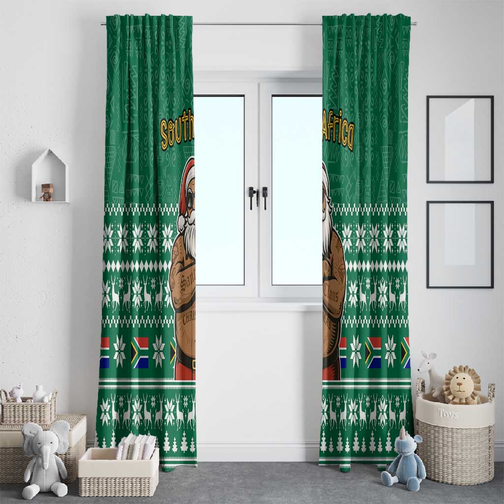 South Africa Christmas Window Curtain Christmas Santa Claus Tattoo - African Pride