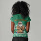 South Africa Christmas Women V-Neck T-Shirt Christmas Santa Claus Tattoo - African Pride