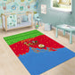 Eritrea Christmas Area Rug Santa Claus Camel Sleigh National Emblem - African Pride