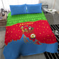 Eritrea Christmas Bedding Set Santa Claus Camel Sleigh National Emblem - African Pride